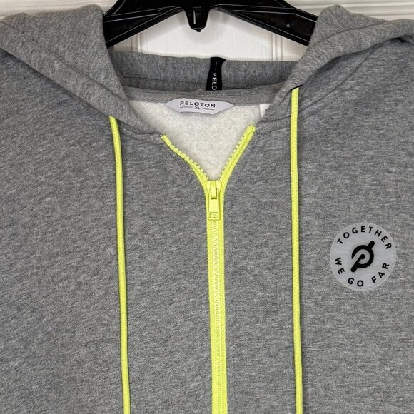 Peloton Together We Go Far Fleece Lined Full Zip Hoodie Heavyweight Gray Size XL - Picture 2 of 7